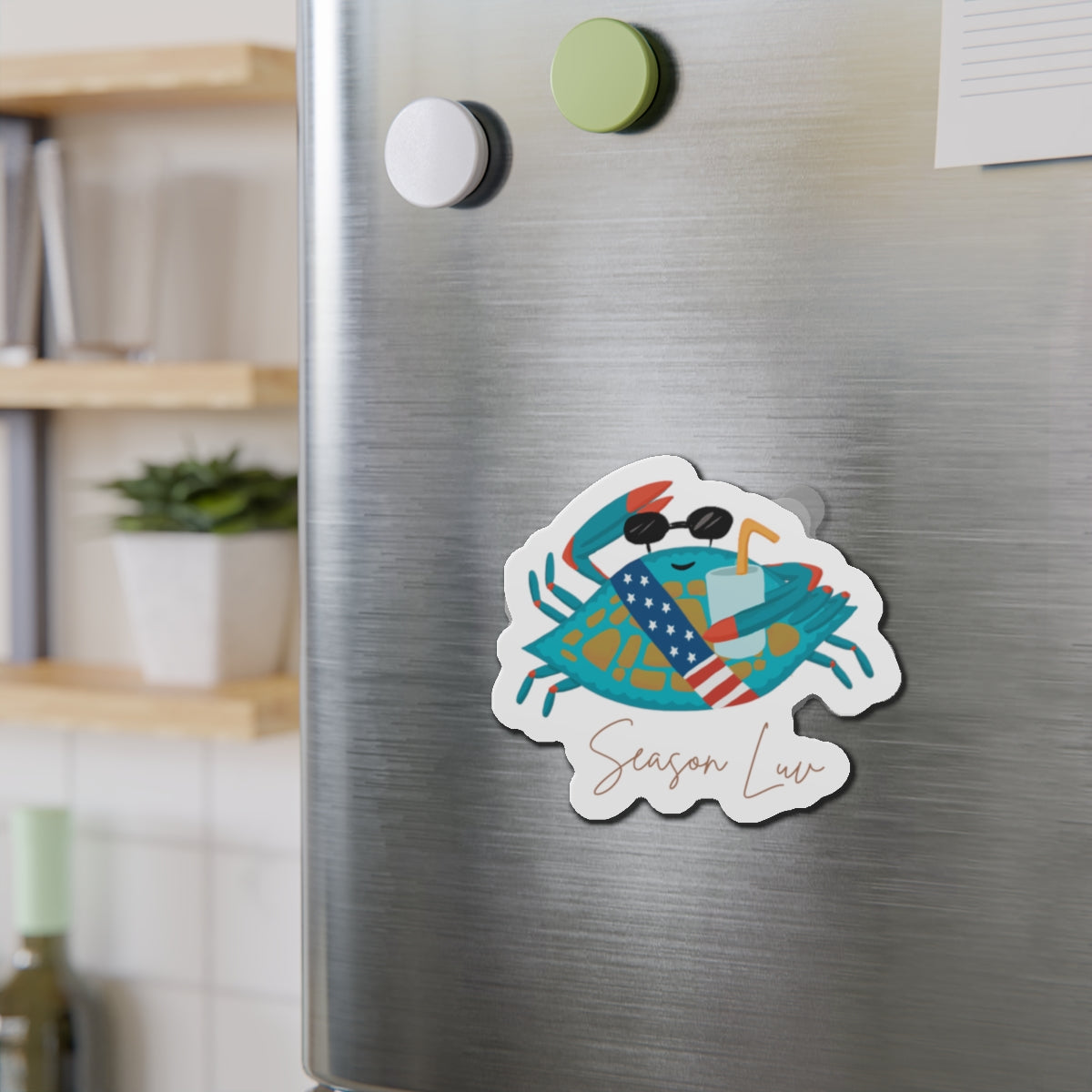 Patriotic Blue Crab die-cut magnet