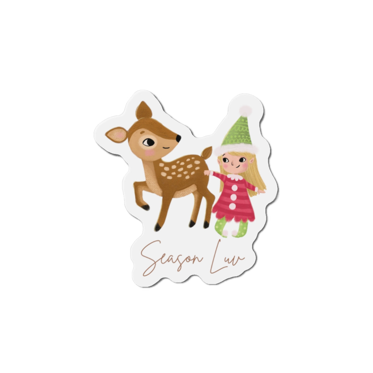 Baby deer die-cut magnet