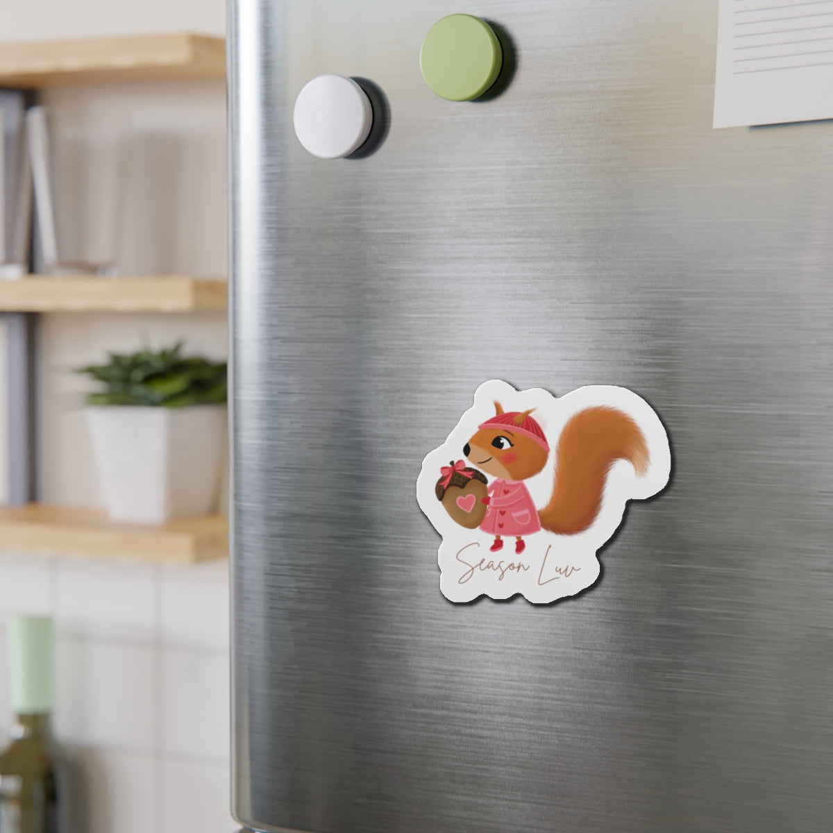 Squirrelly die-cut magnet