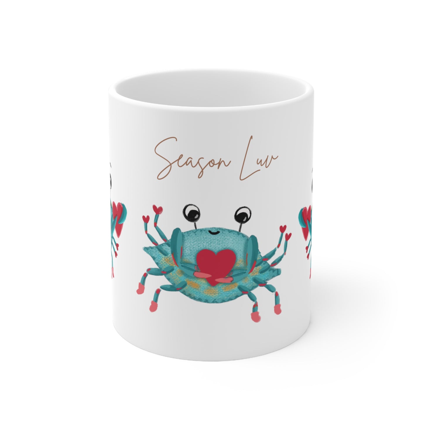 3 Blue Crabs in Love Ceramic Mug 11oz