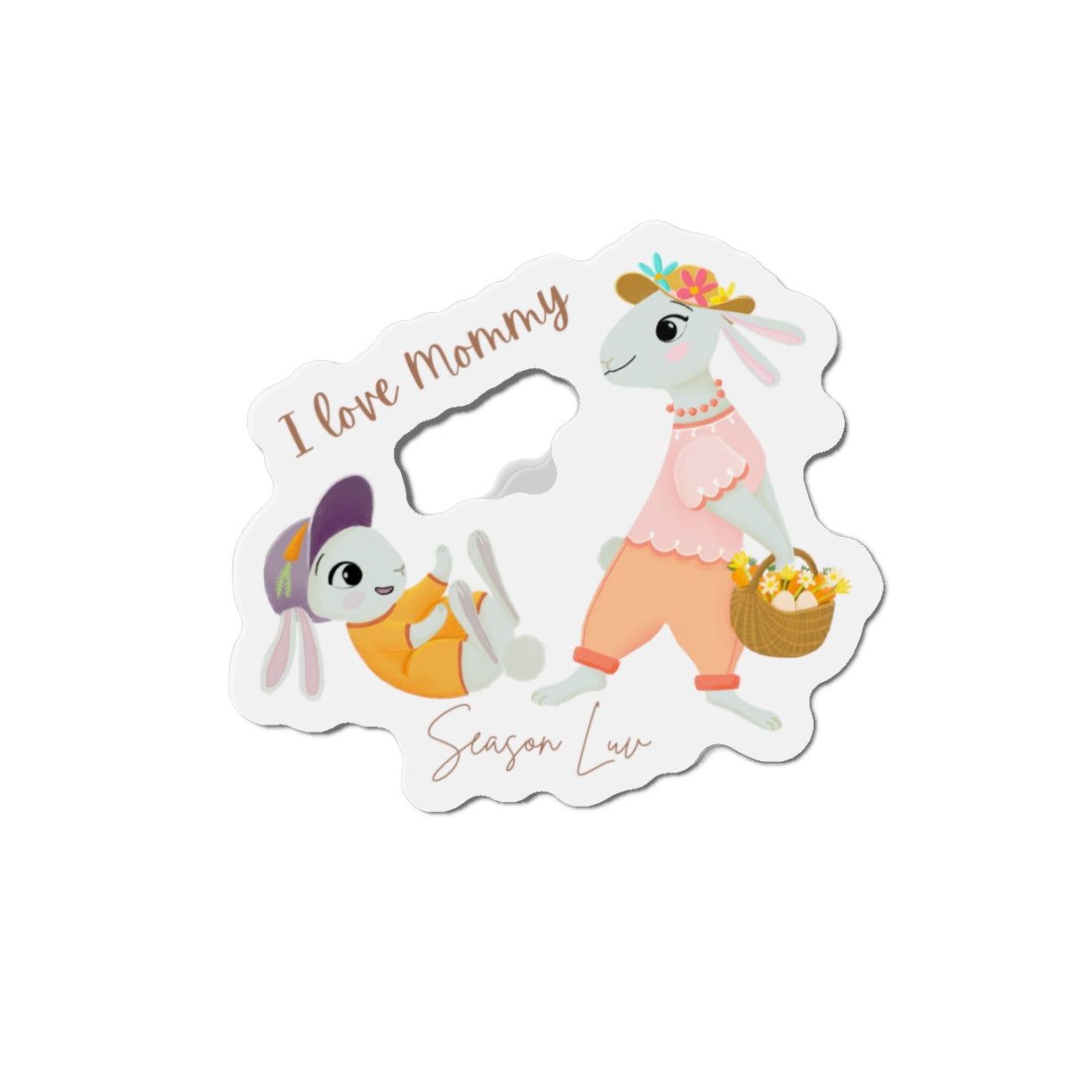 Mommy and me gold die-cut magnet