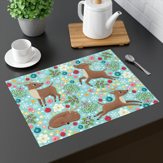 Holiday Reindeers Placemat, 1pc