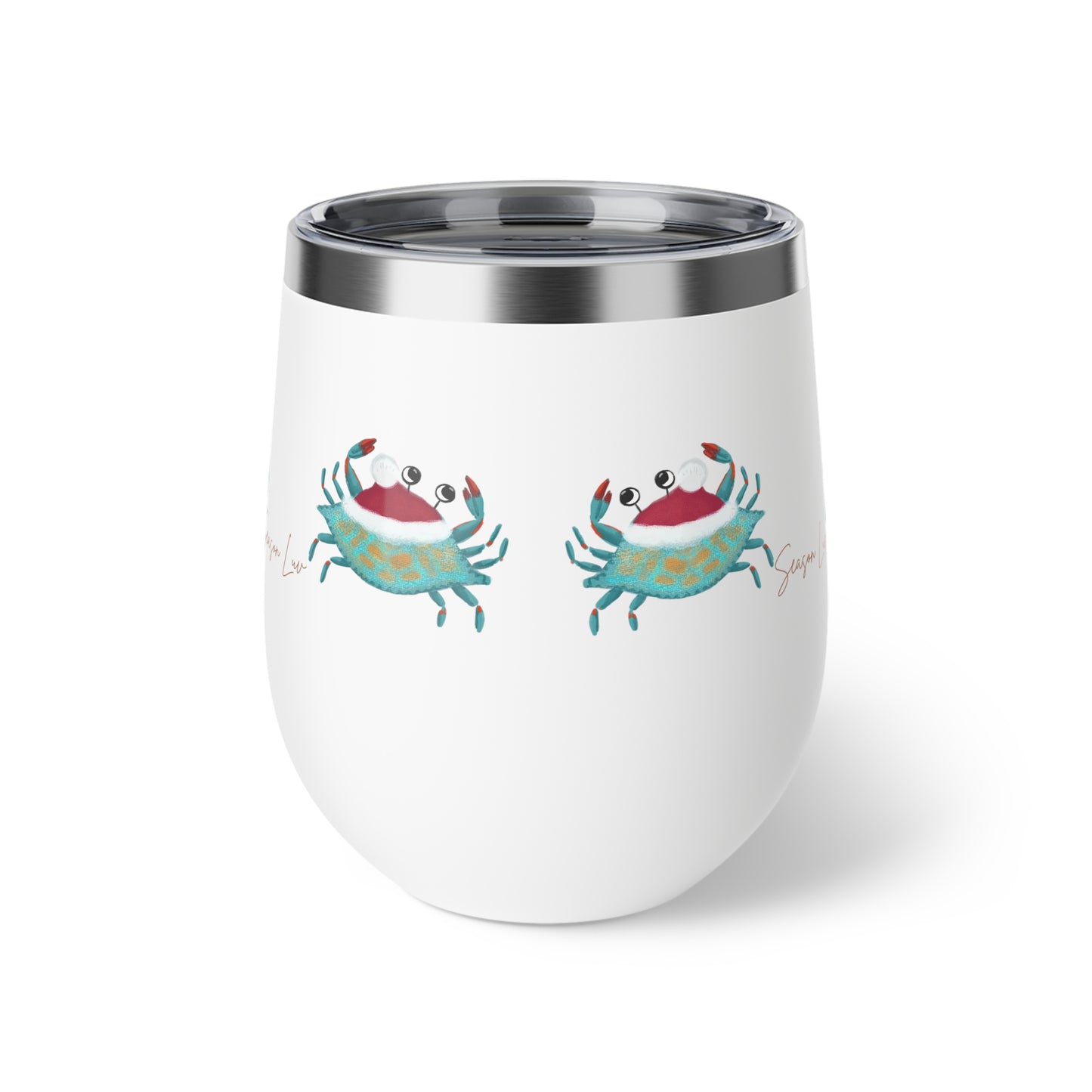 Holiday Blue Crab Copper Vacuum Insulated Cup, 12oz