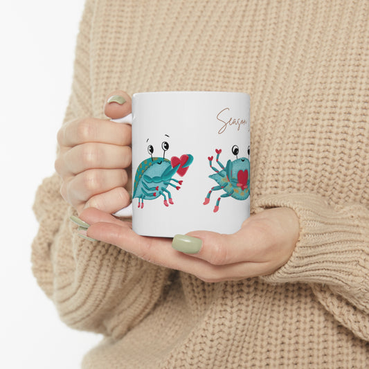 3 Blue Crabs in Love Ceramic Mug 11oz