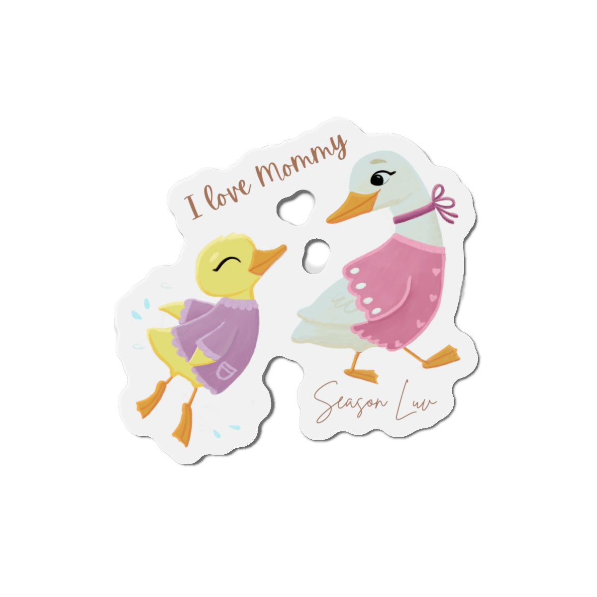 Mommy and me purple die-cut magnet