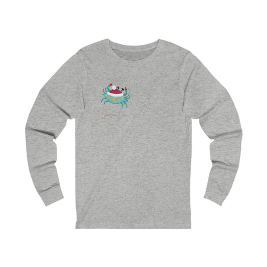 Holiday Blue Crab Unisex Jersey Long Sleeve Tee