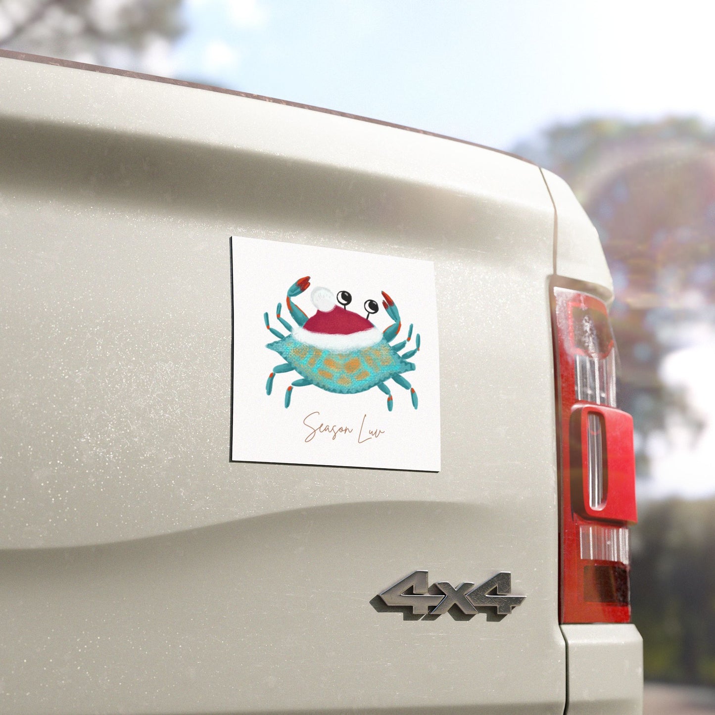 Holiday Blue Crab Car Magnet