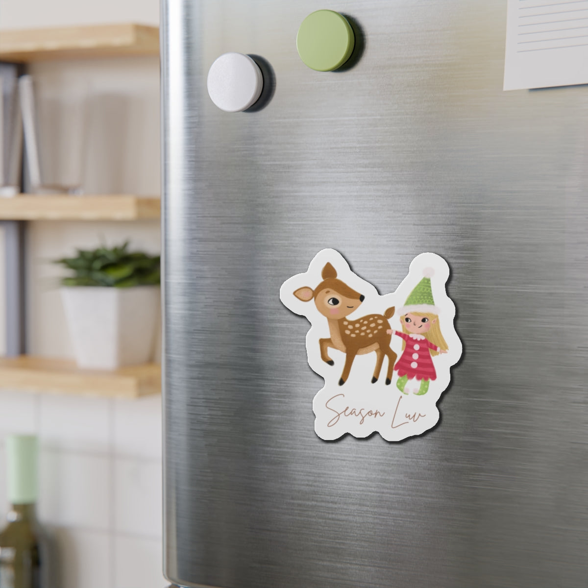 Baby deer die-cut magnet