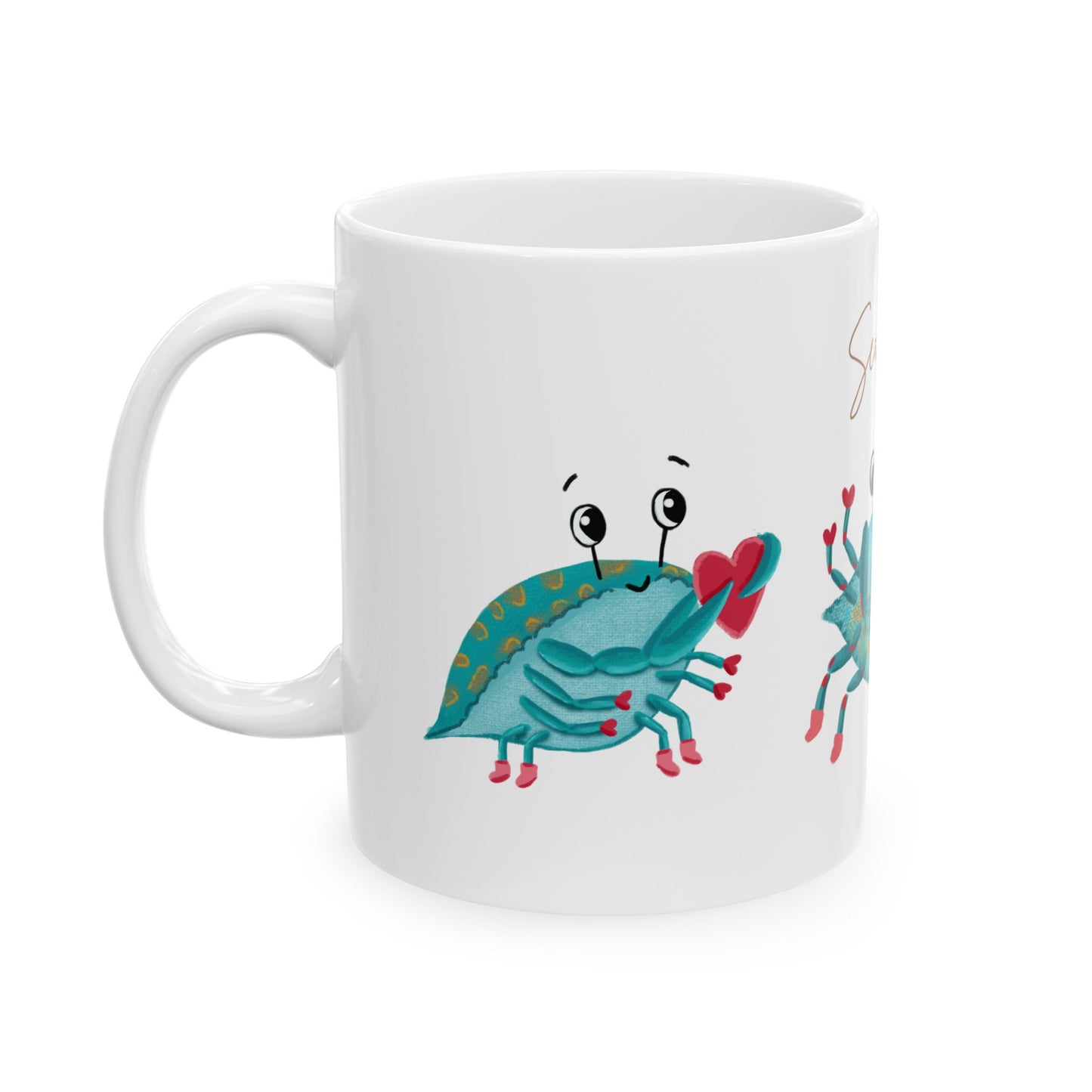 3 Blue Crabs in Love Ceramic Mug 11oz