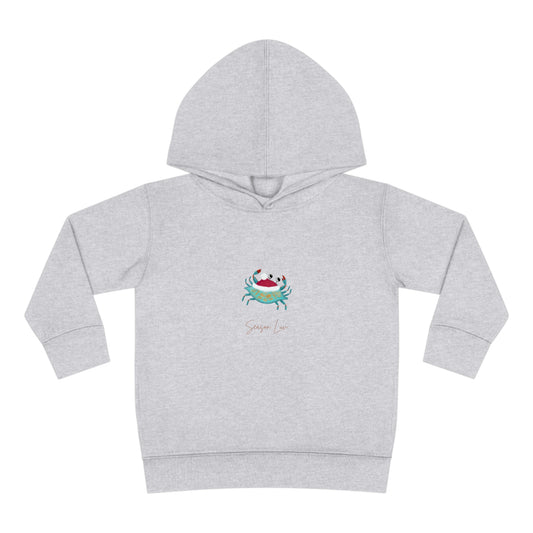 Holiday Blue Crab Toddler Pullover Fleece Hoodie