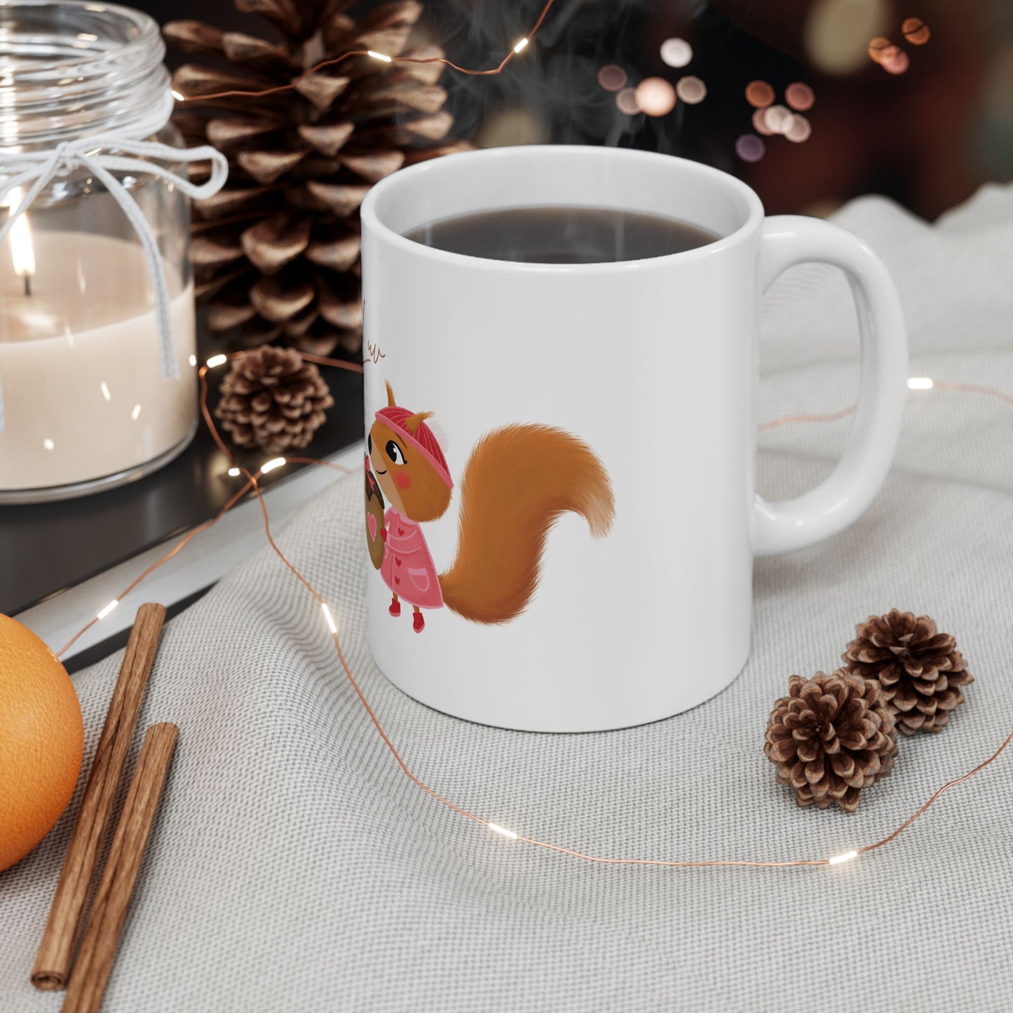 Squirrel in Love Ceramic Mug 11oz