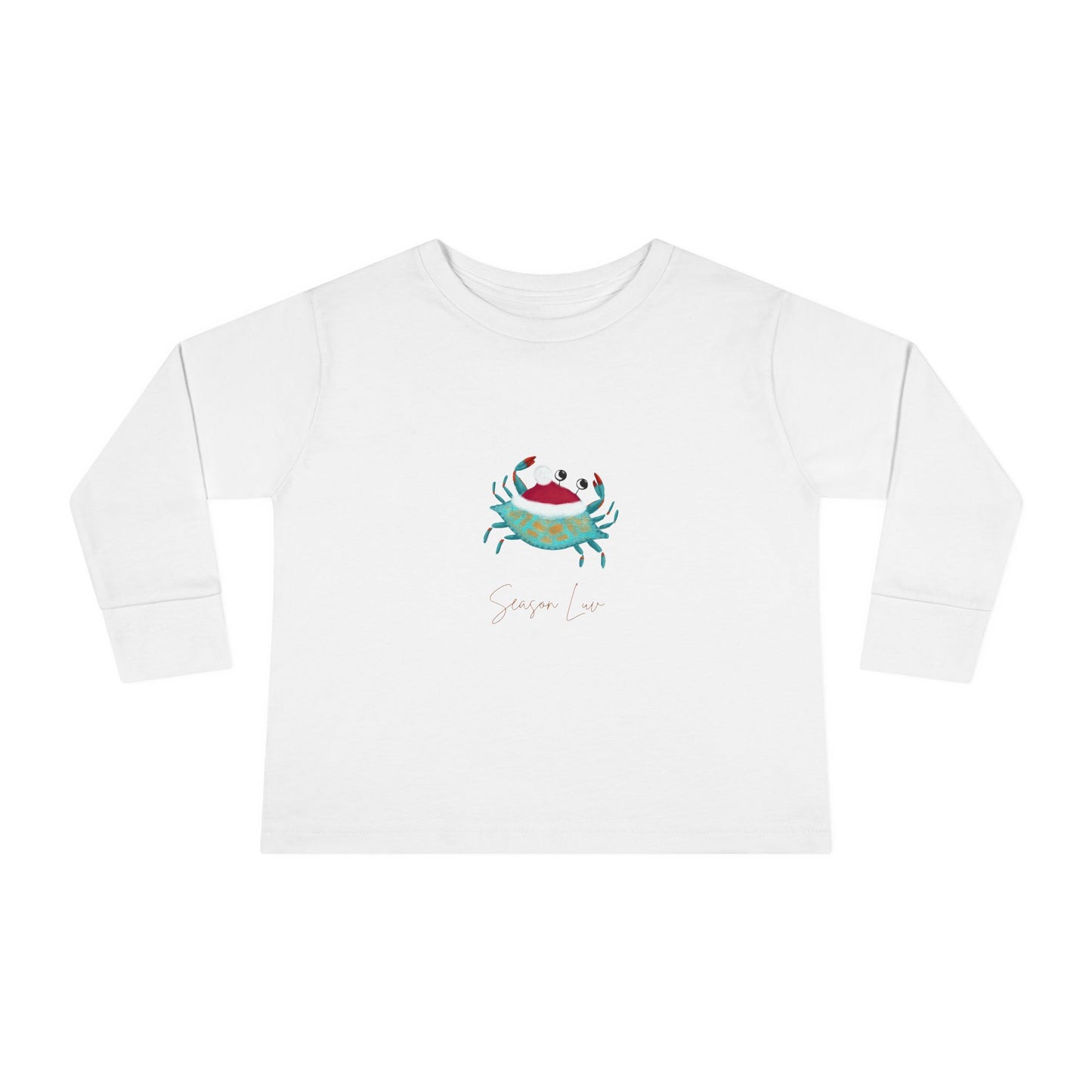 Holiday Blue Crab Toddler/Kid Long Sleeve Tee